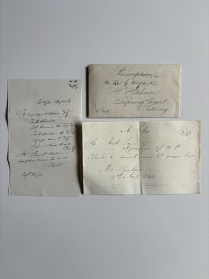 Antique 19 Century Handwritten Medical Prescriptions Remedies Chemist, Kettering