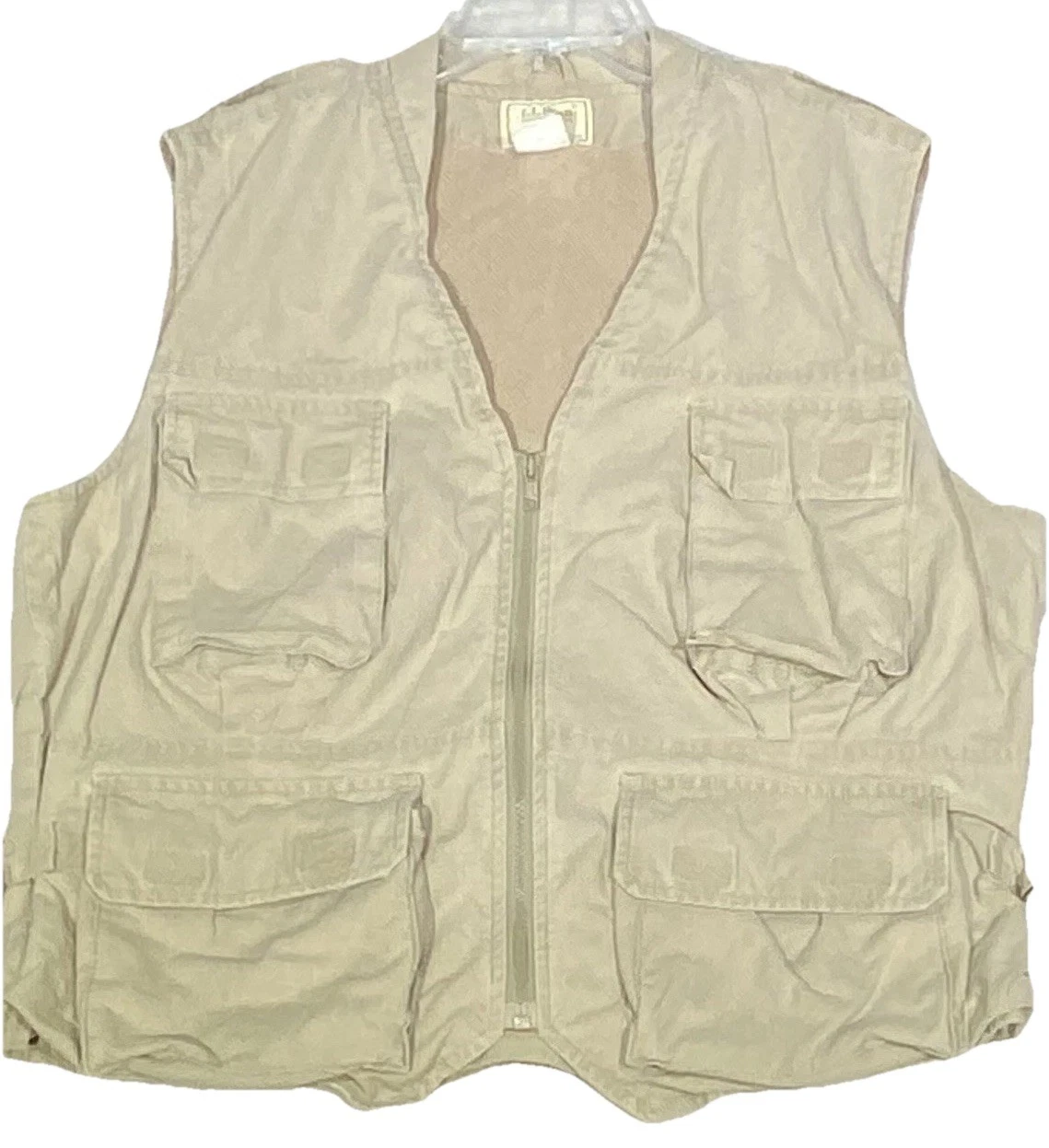 Vintage LL Bean Fishing Vest Size Large Khaki Photography Bird Hunting