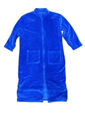 Alexander Del Rossa Zip Robe Plush Fleece Housecoat Royal Blue S/M Lounge Wear