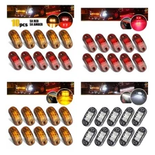 10x Car LED Trailer Truck Oval Side 2.6" Clearance Marker Lights Amber/White/Red