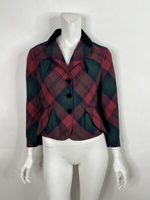 Vtg VIVIENNE WESTWOOD X 3 SUISSES RED GREEN C.AW1996 TARTAN WOOL