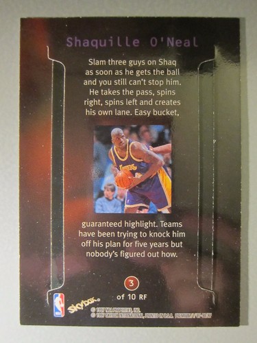 *Rare* 1997-98 SkyBox Premium Rock 'n Fire #3 Shaquille O'Neal *Hard to Find* - Picture 2 of 2