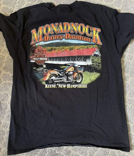 Harley Davidson Monadnock Keene, NH Womens Large Black TShirt