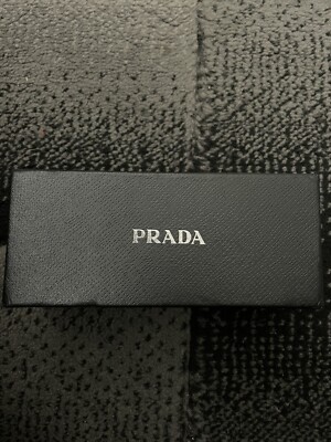 PRADA PR 17WS 1AB5S0 Black plastic rectangular Sunglasses Grey Lens