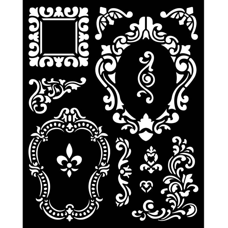 STAMPERIA  KSTD092  mix media STENCIL MASK Template 20X25CM  ALICE FRAMES