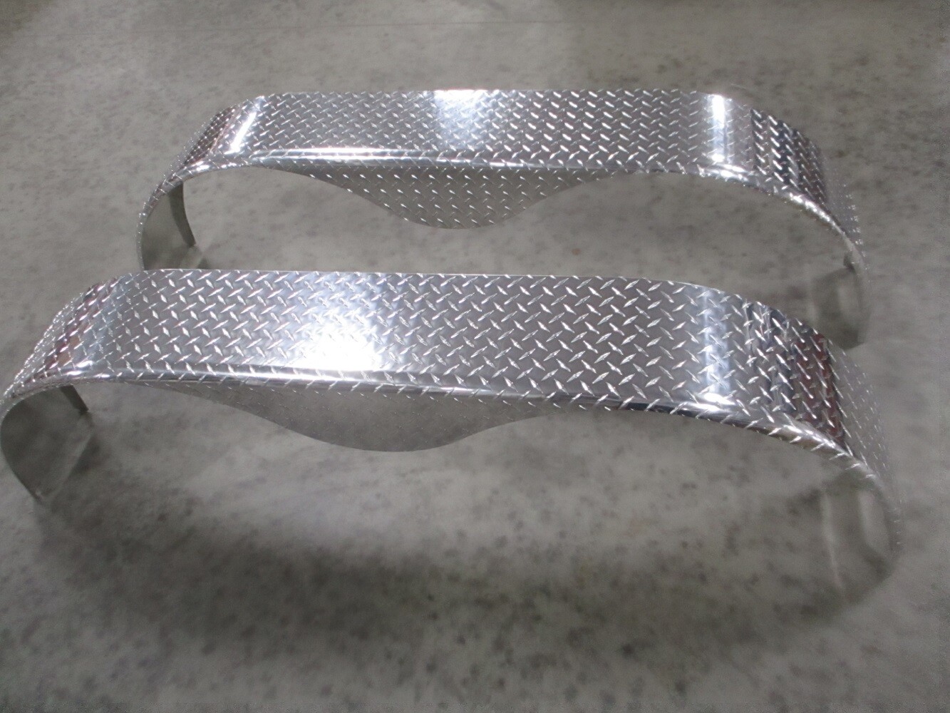 Set of (2) Tandem Aluminum Tread Plate Cargo Trailer Fenders 72"L 20"H