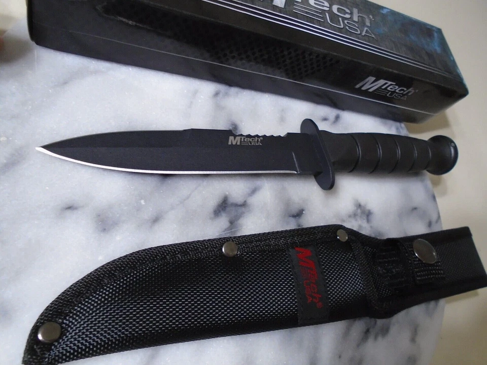 Cuchillo daga de doble filo Mtech Full Tang hoja fija negro MT-575 10,25" OA nuevo Foto 3 de 4