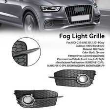 2PCS Bumper Fog Light Grill Grille 8U0807681DSP9 per Audi Q3 S-Line 2012-2014 Y9