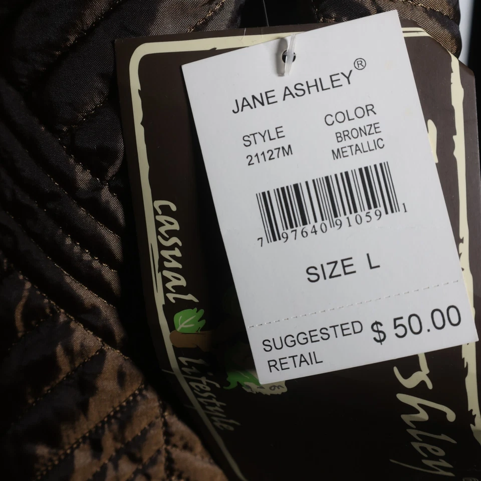 Jane Ashley коричневый стеганый пальто куртка с регулируемой талией Sz L - Изображение 4 из 4