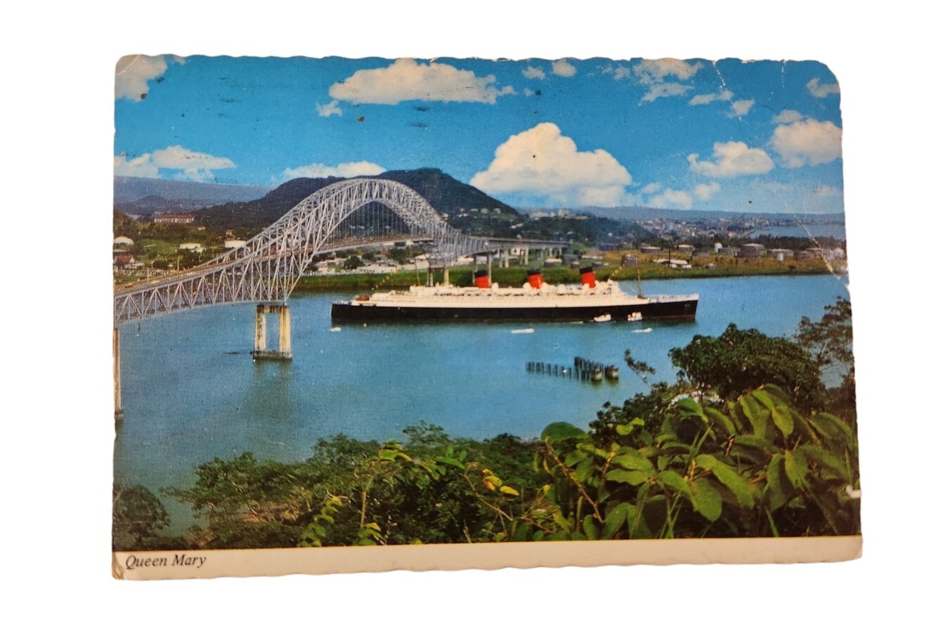 POSTCARD Queen Mary Cruise Ship Cruise Liner Chrome Scenic 1960s