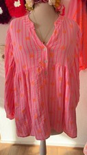 Hemd Bluse Musselin Herz Streifen Onesize  bi...