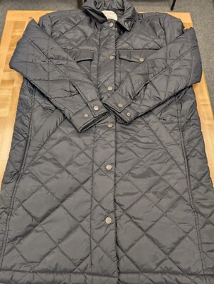 Natural Reflections Quilted Packable Long Jacket Women's Medium Moonless Night