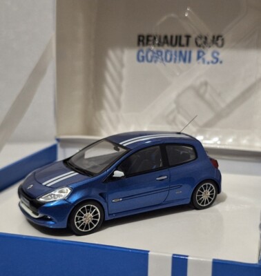 Renault Clio GordiniR.S. 1/43 RENAULT 承認 Renault Clio 3 Gordini RS 2009 Blue with White Stripes 1:43 Spark