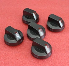 5X OEM DG64-00473B Black Stainless Steel Oven Gas Stove Knobs For Samsung Range