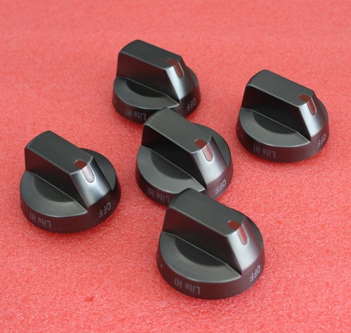 5X OEM DG64-00473B Black Stainless Steel Oven Gas Stove Knobs For Samsung Range