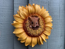 Vivid Arts Harvest Mouse in Sunflower Wall Plaque Garden Ornament Gift Idea