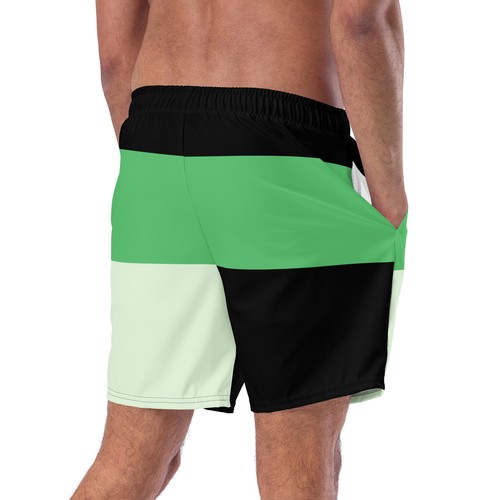 New Mens Swim Trunks Green Board Shorts Mesh Liner 2XS-6XL Green & Black Pockets - Picture 3 of 32