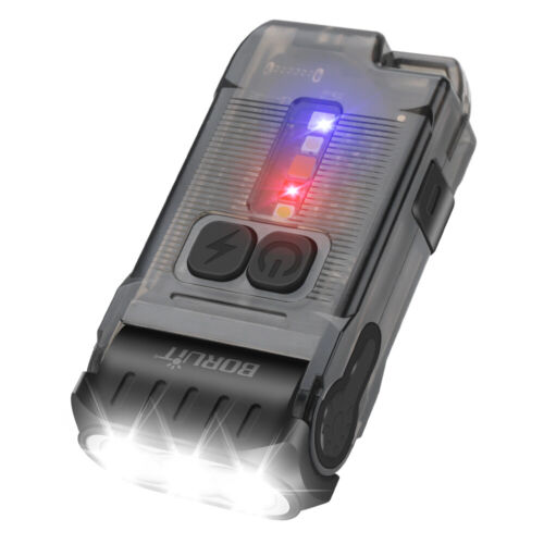 BORUIT V15 Mini Led Keychain Key Flashlight Head Rechargeable Flashing Light - 第 1/16 張圖片