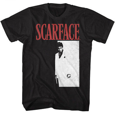 SCARFACE T-shirt Tony Montana Gangster Movie Men's Tee 100%Cotton Black New