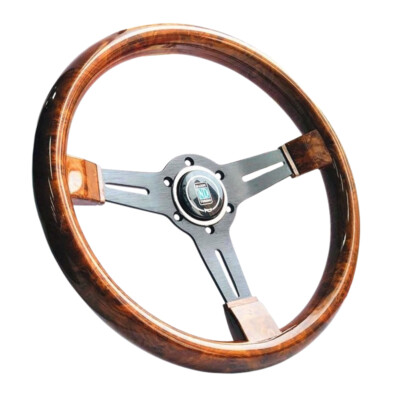 Rund PKW-Lenkräder 350 mm Modifizierte Vintage Holzoptik Lange Fahrten Lenkrad