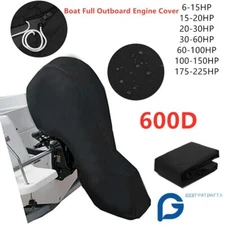600D Full Outboard Boat Engine Cover Dust Waterproof for 6-225HP Marine Motor