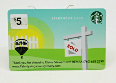 Starbucks Coffee 2012 Gift Card Remax Real Estate Hot Air Balloon Zero Balance