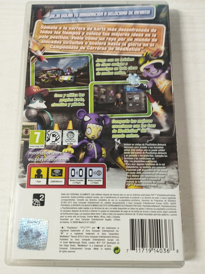Mod Nation Racers Modnation Jogo Em Português - Psp