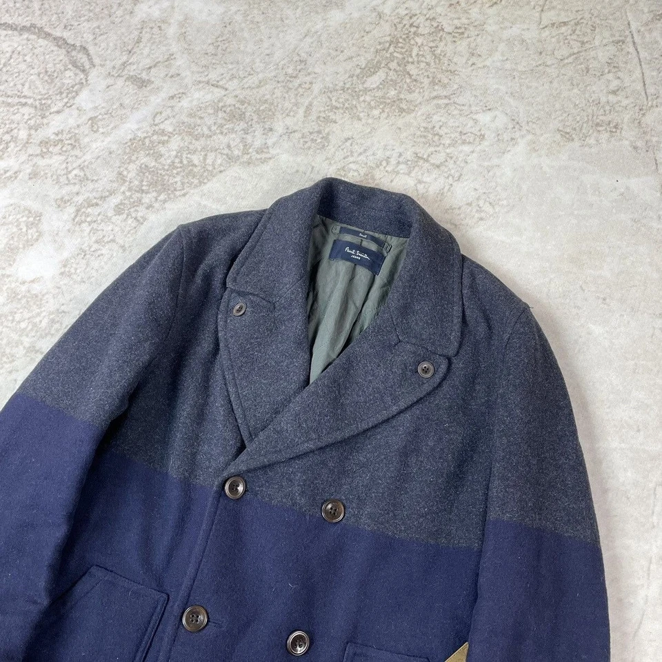 Paul Smith Wool&Viscose Double Breasted Two Tone Pea Coat - Image 4 of 4