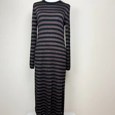Banana Republic Gold Glitter Striped Sweater Dress Size S Womens New W/Tag