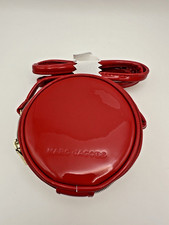 MARC JACOBS Mini 4" Red Patent Leather Crossbody Round Circle Canteen Bag Purse