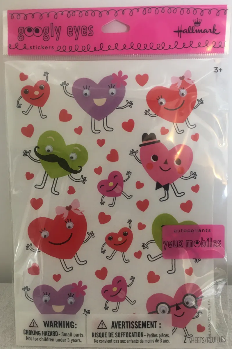 Hallmark Googly Eyes Stickers 2 Sheets (24 Stickers) Brand New, Free  Shipping