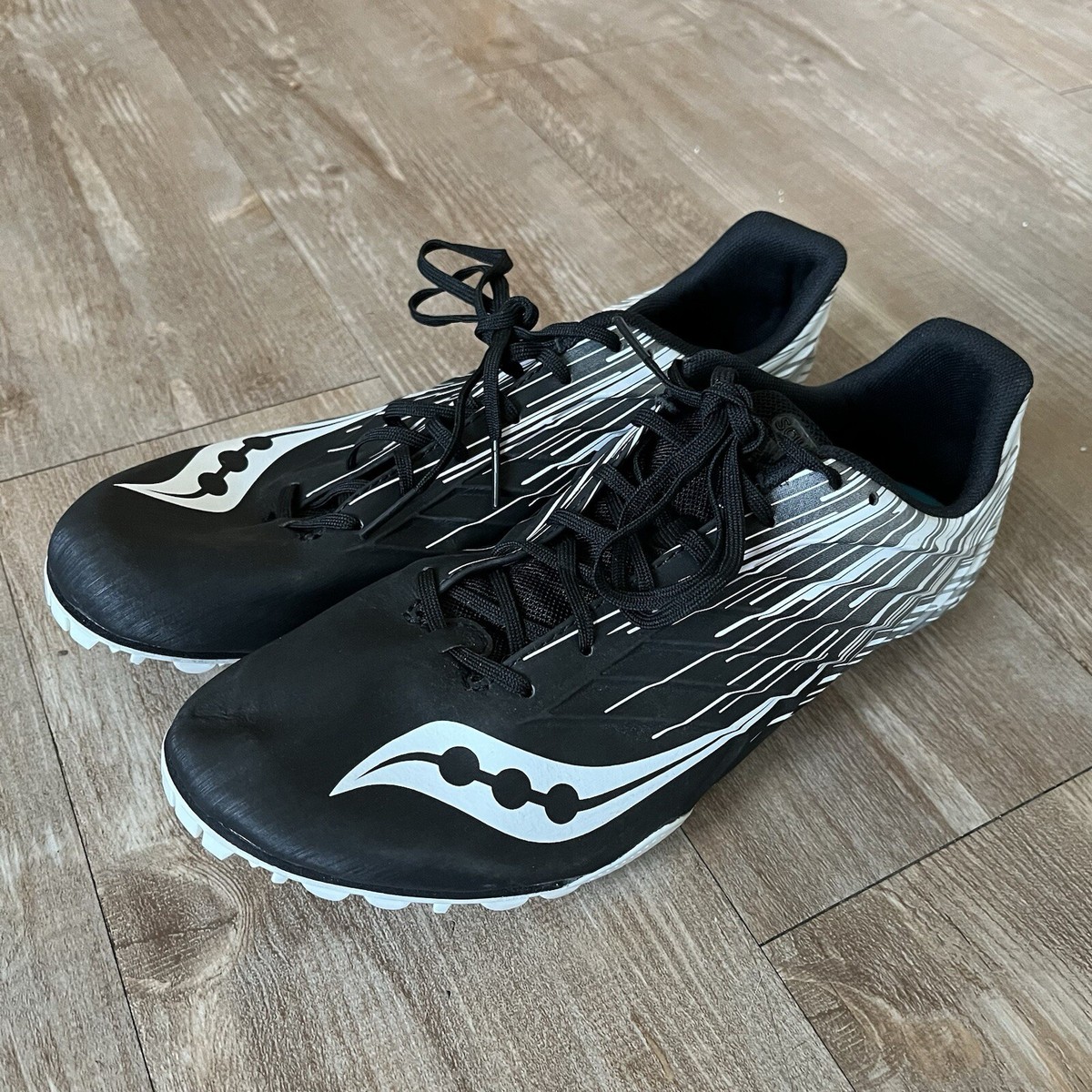 Saucony Spitfire Track Spikes Mens Sz 10 Black Sprinting Shoes