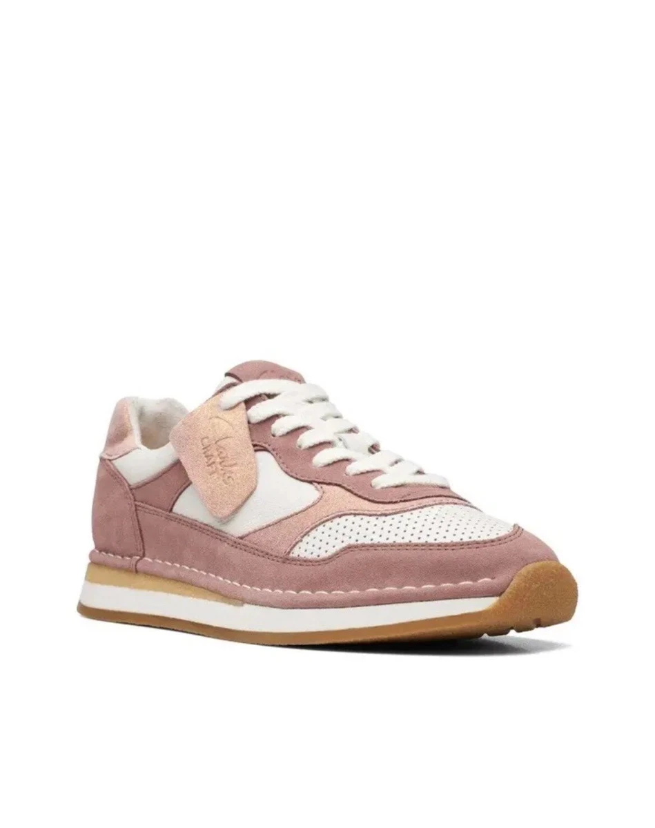 Clarks Ladies CRAFT RUN TOR Mauve Combi Suede Trainers UK Size 4 D EU 37
