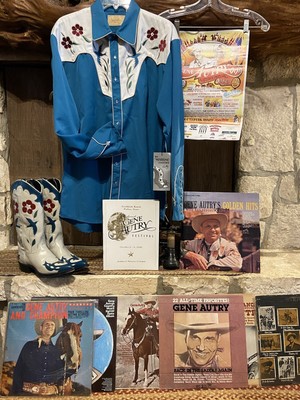 Scully Bluebird Shirt matches Acme Bluebird Cowboy Boots Gene Autry Museum New