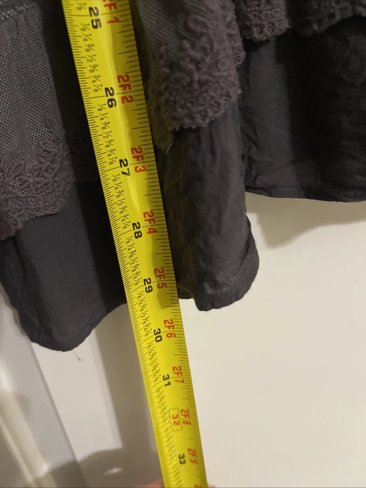 Top Meadow Rue Anthropologie Gris Boho Encaje Ojales Mediano Gitano Informal Campesino Foto 4 de 4