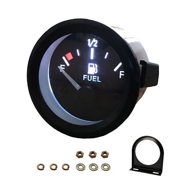 2'' Universal Fuel Level Gauge E-1/2-F Pointer 52mm Fuel Tank Meter LED 12V