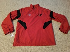 Arizona Cardinals Jacket 1/4 Zip Windbreaker NFL Mens Small S Sewn Logos Reebok