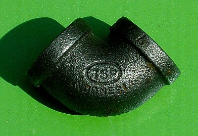 TSP 3/4'' THREADED 90° ELBOW FEMALE BLACK MALLEABLE IRON PIPE FITTING EN10242