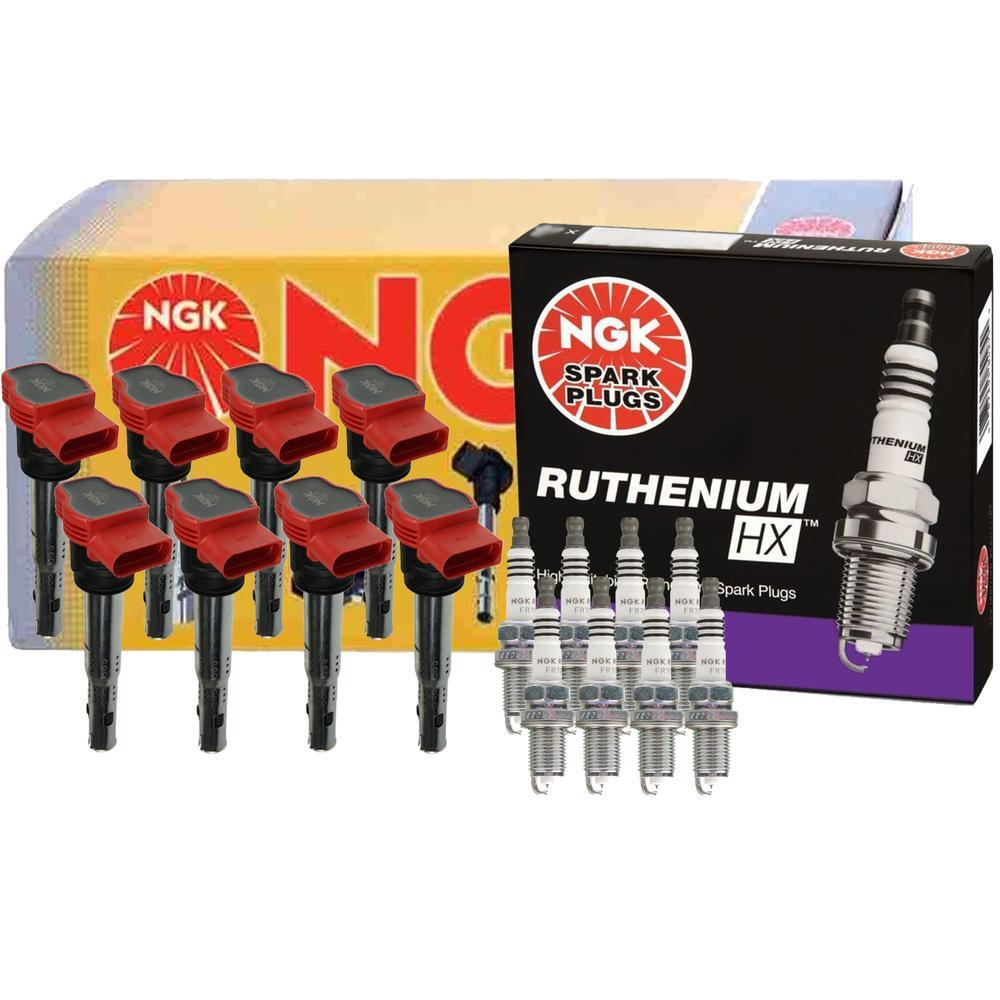 NGK 8 COP Ignition Coils 8 Ruthenium HX Spark Plugs Kit For Audi R8 Naturally
