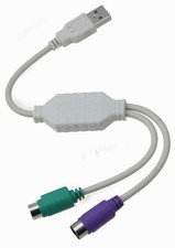 Dual PS/2 Keyboard  Mouse Convert old PS2 to USB Adaptor Passive adapter for PC