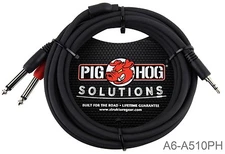 10ft Stereo Breakout Cable, 3.5mm TRS Stereo Male to Dual 1/4" TS Mono Male