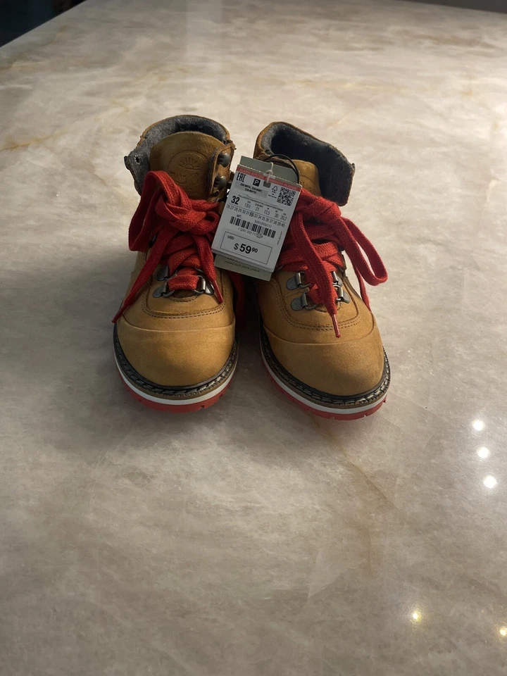 ZARA Niños Cuero Tostado Desierto Forrado Cordones/Cremalleras Botas Zapatos Talla 13.5 NUEVO CON etiqueta Foto 3 de 4