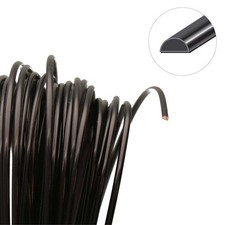 Wire, 7 Yards Non Tarnish Black Plated Copper HALF Round 18 Gauge Wrapping Wire