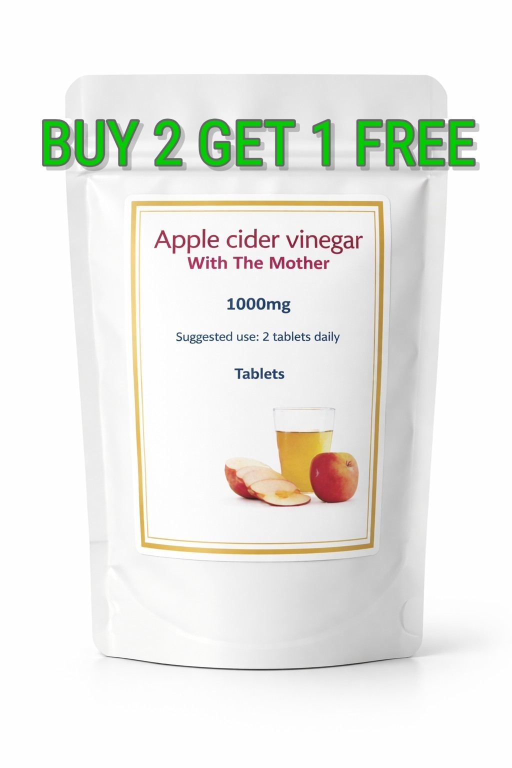 Vinagre de sidra de manzana 1000 mg comprimidos alta resistencia ACV suplemento diario vegano