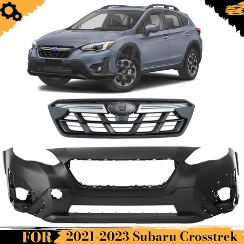 Front Bumper Cover Fascia & Grille Assembly Kit For 2021-2023 Subaru Crosstrek