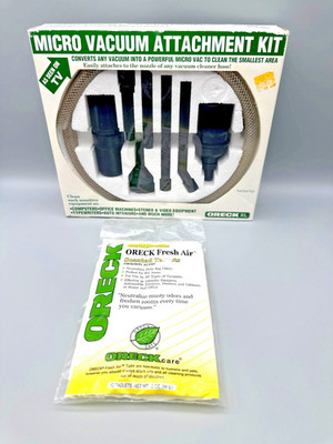 Oreck XL Micro Vacuum Attachment Kit NIB & Fresh Air Scented Tablets 12 Count