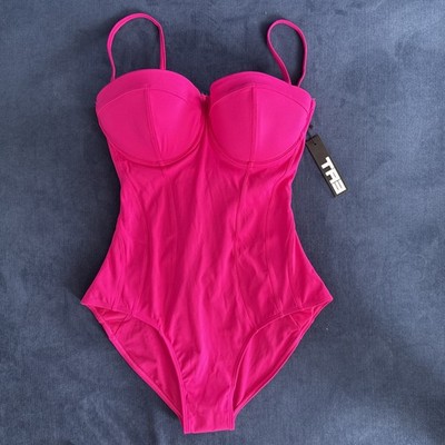 TA3 PUSHY ONE PIECE SWIMSUIT PINK UNDERWIRE SIZE M REG/LONG D/DD CUP BNWT