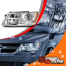 1PC LH LEFT CHROME HOUSING OE STYLE HEADLIGHT LAMP FOR 2009-2020 DODGE JOURNEY