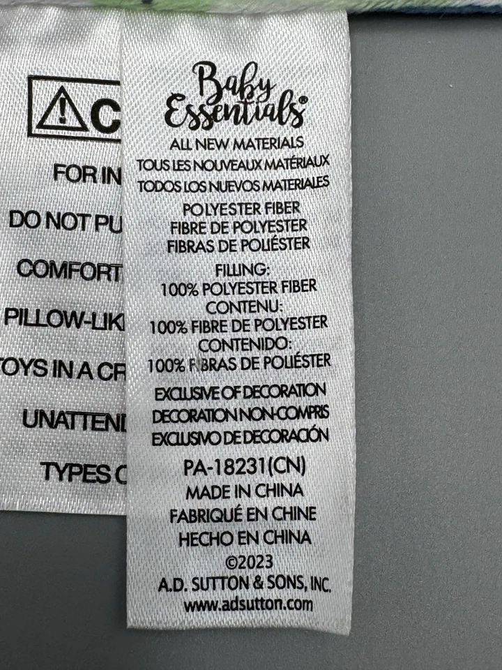 Cobertor de segurança Baby Essentials dinossauro tricerátopo Lovey pelúcia - Imagem 4 de 4