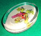 old elf image oval Teaberry chewing gum antique advertising glass paperweight — photo 3